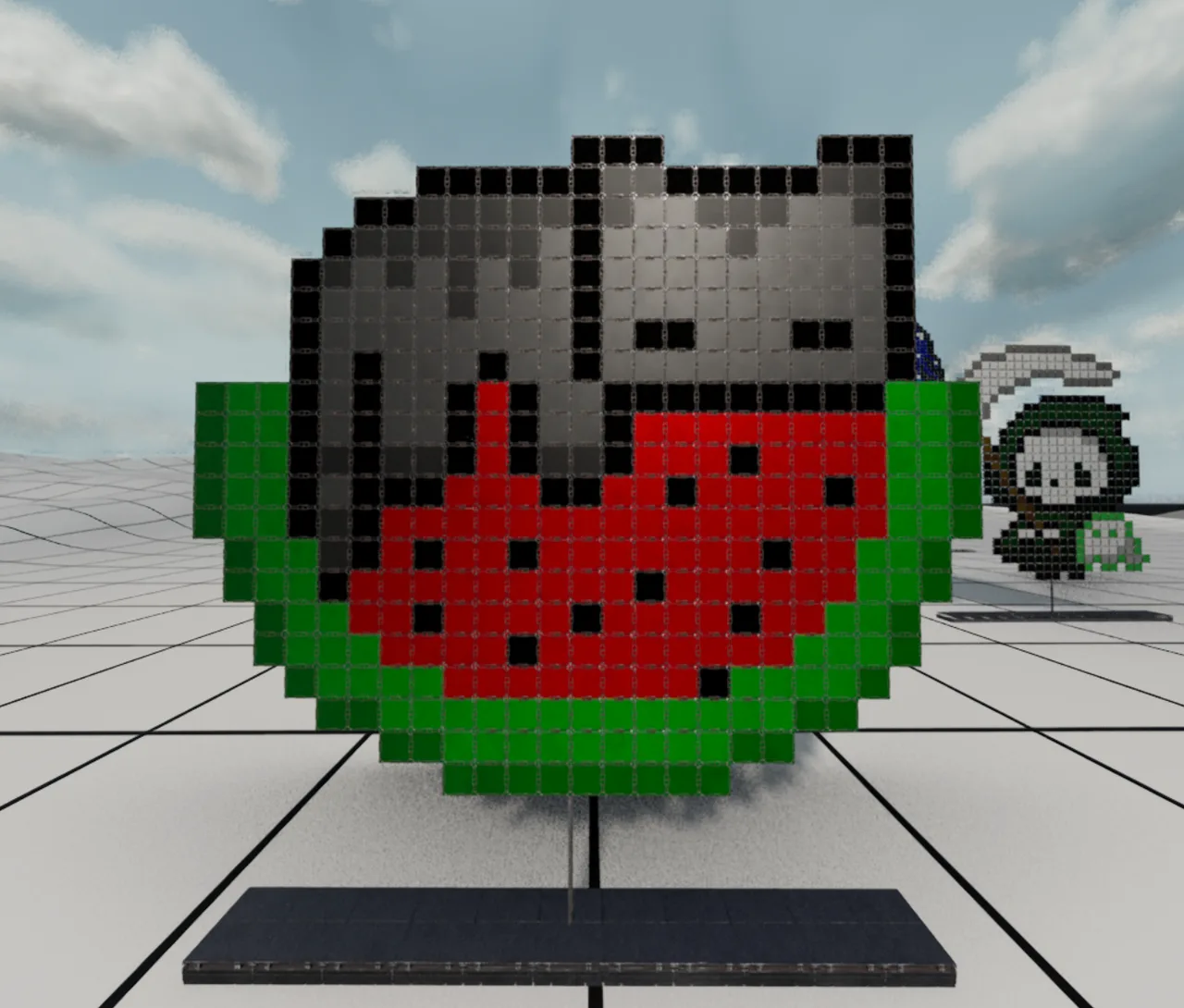 Cat with Watermelon view 1
