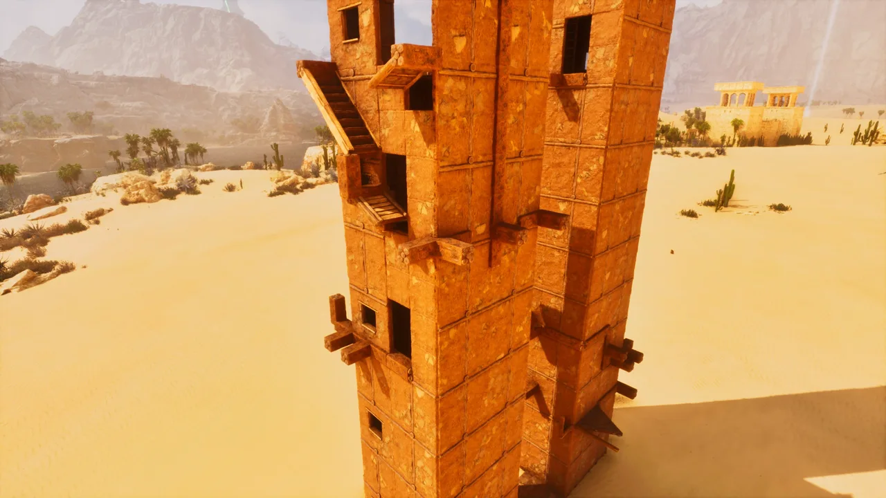 Abandoned desert towers view 1